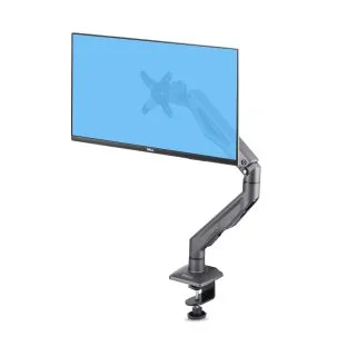 Desk Mount Monitor Arm, Up To 32" Display, Max 22lb/10kg, VESA 75x75/100x100, C-Clamp, Fully Articulating, Mechanical Spring, TAA-compliant