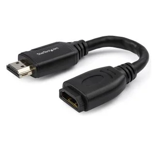 6" (15cm) HDMI Port Saver Cable - 4K 60Hz High Speed HDMI 2.0 Extension Cable with Ethernet - Short HDMI Extension Cable - HDMI Male to Female Extension Adapter Cord
