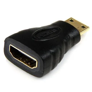 Mini HDMI to HDMI Adapter - 4K High Speed HDMI Adapter - 4K 30Hz Ultra HD High Speed HDMI Adapter - HDMI 1.4 - Gold Plated Connectors - UHD Mini HDMI Adapter 4K - Black