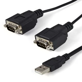 6ft (1.8m) 2-Port FTDI USB to Serial RS232 Adapter Cable with COM Retention, USB to RS232 Adapter - TAA