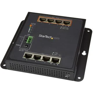 Industrial 8 Port Gigabit PoE Switch - 4 x PoE+ 30W - Power Over Ethernet - Hardened GbE Layer/L2 Managed Switch - Rugged High Power Gigabit Network Switch IP-30/-40C to +75C - TAA