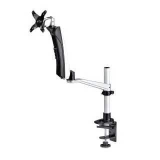 Monitor Desk Mount For 27in 16:9 or 30in 21:9 Ultrawide Screens, VESA 75x75/100x100, Tool-Less Arm Adjustments, C-Clamp/Grommet, Spring-Assisted Arm