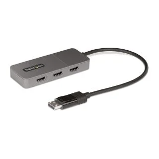 3-Port MST Hub - DisplayPort to 3x HDMI, Triple 4K 60Hz Monitors, DP 1.4 Multi-Monitor Video Adapter, 1ft (30cm) Built-in Cable, USB Powered, Windows Only