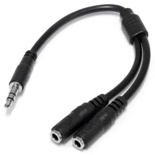 Slim Stereo Splitter Cable - 3.5mm Male to 2x 3.5mm Female