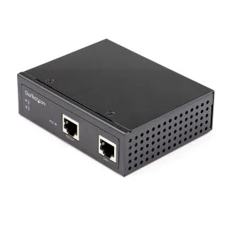 Industrial Gigabit PoE Injector - High Speed/High Power 90W - 802.3bt PoE++ 52V-56VDC DIN Rail UPoE/Ultra Power Over Ethernet Injector Adapter -40C to +75C Rugged