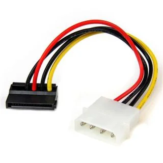 6in 4 Pin LP4 to Left Angle SATA Power Cable Adapter