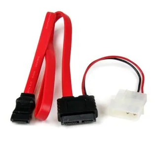 20in Slimline SATA to SATA with LP4 Power Cable Adapter