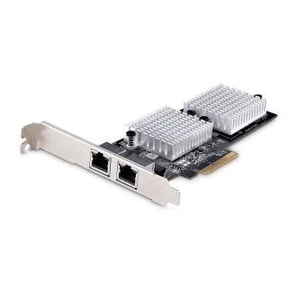 2-Port 10GbE PCIe Network Adapter Card, Network Card for PCs/Servers, Six-Speed PCIe Ethernet Card with Jumbo Frame Support, NIC/LAN Interface Card, 10GBASE-T and NBASE-T
