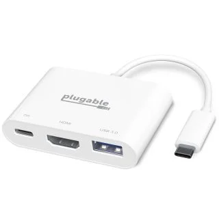 USB C to HDMI Multiport Adapter, Driverless 3-in-1 USB C Hub with 4K HDMI Output, USB 3.0 and USB-C Charging Port, Compatible with MacBook, Chromebook, Dell XPS, Thunderbolt 3 and More