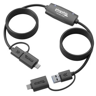 USB Data Transfer Cable PC to PC, Compatible with Windows USB C and USB 3.0, Transfer Files to New Computer with Included Bravura Easy Computer Sync Software, 6.6ft (USBC-TRAN)