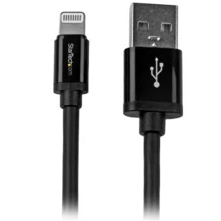 2 m (6 ft.) USB to Lightning Cable - Long iPhone / iPad / iPod Charger Cable - Lightning to USB Cable - Apple MFi Certified - Black