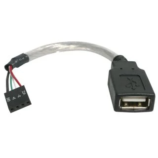 6in USB 2.0 Cable - USB A Female to USB Motherboard 4 Pin Header F/F