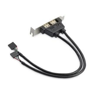 2 Port USB A Female Low Profile Slot Plate Adapter