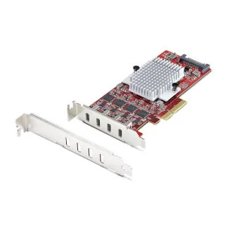 4-Port USB Type-C PCIe Card, USB 3.2 10Gbps, USB-C PCI Express Expansion Card, 4x Independent USB Controllers, Windows/Linux/macOS, TAA-Compliant