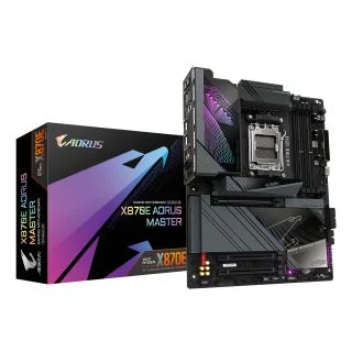 X870E AORUS MASTER Motherboard - Supports AMD Ryzen 9000 CPUs, 16+2+2 Phases Digital VRM, up to 8600MHz DDR5 (OC), 3xPCIe 5.0 + 1xPCIe 4.0, Wi-Fi 7, 5GbE LAN, USB 4