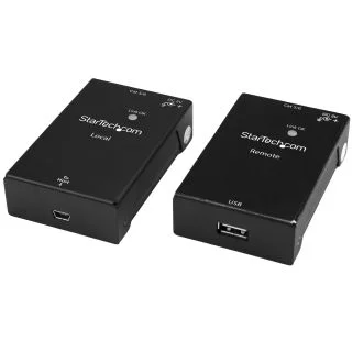 USB 2.0 Extender over Cat5e/Cat6 Cable (RJ45) - Up to 165ft (50m) - High Speed USB Port Extender Adapter Kit - Powered - USB over Ethernet Cable Extender - 480Mbps - Metal