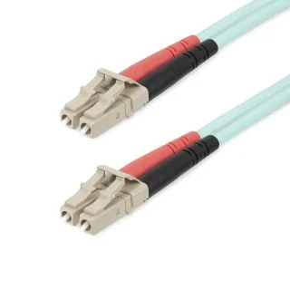 20m (65ft) LC/UPC to LC/UPC OM4 Multimode Fiber Optic Cable, 50/125µm LOMMF/VCSEL Zipcord Fiber, 100G, Low Insertion Loss - LSZH Fiber Jumper Cord