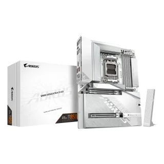 B850 AORUS STEALTH ICE Motherboard - AMD Ryzen 9000 Series CPUs, 14+2+2 Phases Digital VRM, up to 8200MHz DDR5 (OC), 2xPCIe 5.0 + 2xPCIe 4.0 M.2, WIFI 7, 5 GbE LAN, USB 3.2 Gen 2