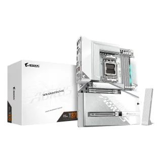 X870 AORUS STEALTH ICE Motherboard - Supports AMD Ryzen 9000 CPUs, 16+2+2 Phases Digital VRM, up to 8200Hz DDR5 (OC), 2xPCIe 5.0 + 2xPCIe 4.0, Wi-Fi 7, 5 GbE LAN, USB 4