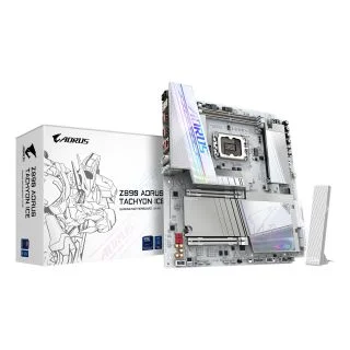 Z890 AORUS TACHYON ICE Motherboard - Supports Intel Core Ultra (Series 2) CPUs, 18+1+2 phases VRM, up to 9500MHz DDR5 (O.C), 1xPCIe 5.0 + 3xPCIe 4.0, Wi-Fi 7, 5GbE LAN, USB 3.2 Gen 2x2