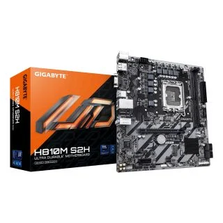 H810M S2H Motherboard - Intel Core Ultra (Series 2) CPUs, 4+1+2 Phases VRM, up to 6400MHz DDR5, 1xPCIe 4.0 M.2, 1GbE LAN, USB 3.2 Gen 1