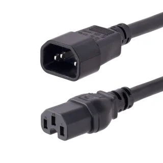 10ft (3m) Heavy Duty Extension Cord, C14 to C15 Extension Cord, 15A 125V, 14AWG, Heavy Gauge Power Extension Cable, Heavy Duty AC Power Cord