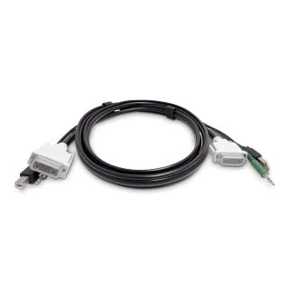 6ft (1.8m) DVI KVM Cable, USB 2.0, 3.5mm Audio, Universally Compatible Combo Cable for KVM Switches, TAA Compliant