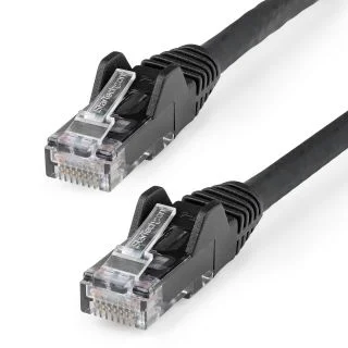 30ft (9m) CAT6 Ethernet Cable - LSZH (Low Smoke Zero Halogen) - 10 Gigabit 650MHz 100W PoE RJ45 UTP Network Patch Cord Snagless with Strain Relief - Black CAT 6, ETL Verified, 24AWG