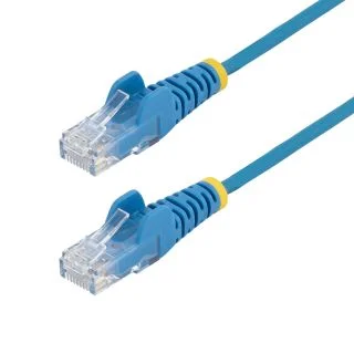 9in Blue Slim CAT6 Ethernet Cable, Snagless, 100W PoE, UTP, LSZH, 28AWG Pure Bare Copper Wire, Slim RJ45 Network Patch Cord w/Strain Reliefs, Fluke Tested
