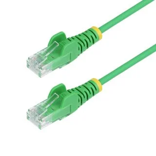 9in Green Slim CAT6 Ethernet Cable, Snagless, 100W PoE, UTP, LSZH, 28AWG Pure Bare Copper Wire, Slim RJ45 Network Patch Cord w/Strain Reliefs, Fluke Tested