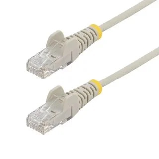 9in Gray Slim CAT6 Ethernet Cable, Snagless, 100W PoE, UTP, LSZH, 28AWG Pure Bare Copper Wire, Slim RJ45 Network Patch Cord w/Strain Reliefs, Fluke Tested
