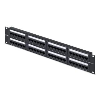 48-Port 2U Rackmount Cat6 Patch Panel, RJ45, UTP, 110 Punch-Down, Cat 6 Ethernet Patch Panel for Network Server Rack