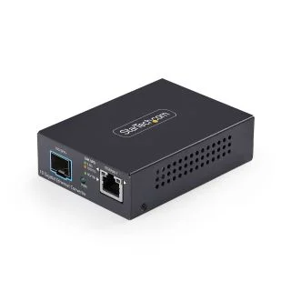 10GbE Multi-Gigabit Open SFP+ Fiber Media Converter, 10G/5G/2.5G/1G/100M, Copper to 10GBASE-X SFP+, Single-Mode, Multi-Mode, 16K Jumbo Frames, TAA