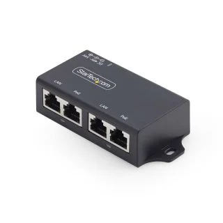 2-Port Gigabit Midspan PoE+ Injector, 10/100/1000Mbps, PoE+ (802.3af/at), 30W, 1Gbps Ethernet, Wall Mountable, Unmanaged Inline Power Over Ethernet