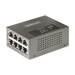 4-Port Multi-Gigabit PoE++ Injector, 5/2.5/1G Ethernet (NBASE-T), PoE/PoE+/PoE++ (802.3af/802.3at/802.3bt), 160Watts Power Budget, Wall/DIN Rail Mountable, Unmanaged